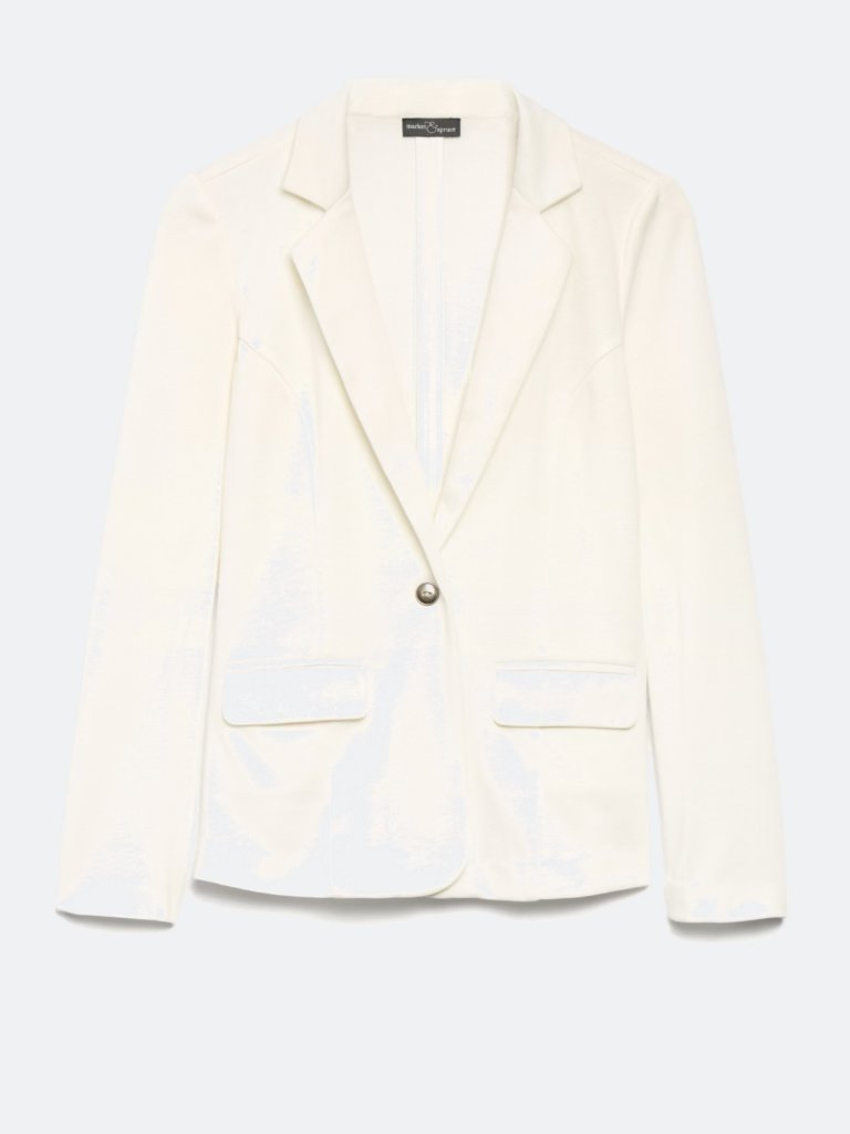 Market & Spruce Wallsend Knit Blazer, Off White, Size Large